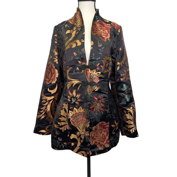 Soft Surroundings Asian-Inspired Floral Embroidered Jacket - Size M - Picture 1 of 12